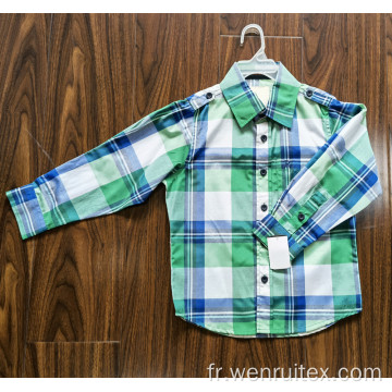 Chemises pour enfants à manches longues 100% coton colorées